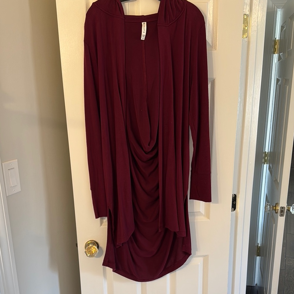 Burgundy Drape Cardigan